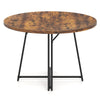 47 Inch Dining Table Round Kitchen Table for 4-6 People-Brown