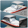 3 Bow Bimini Top Boat Cover Detachable Mesh Sides 600D w/ Frame 54"-72"W GB