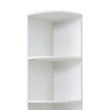 Wood Storage Corner Floor Standing Cabinet with Doors and Shelves Slim Bookshelf