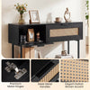 Freestanding Sofa Table with Flip Doors & Open Storage Shelf