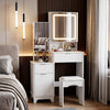 Dressing Table With Drawers Mirror Stool Set Makeup Desk Vanity Table Bedroom