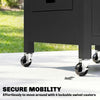 Outdoor Grill Cart with Stainless Steel Tabletop, BBQ Table with a Cabinet