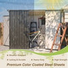BIRCHTREE 4 x 8FT Bike Shed Metal Garden Shed Lockable Motorbike Bicycle Storage