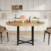 Round Dining Table for 4,120cm Industrial Kitchen Dinner Table with Metal Frame