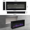 50 Inch Electric Wall Fireplace with 9 LED Flame Effect Timer Remote Home Heater
