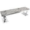 Living Room Furniture TV Stand Unit Display Entertainment Table Grey Marble Top