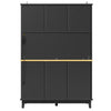 Pantry Cupboard 180 cm Tall Storage Cabinet with Drawers, Shelves & LED Lighting