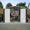 Garden Shed 10X12FT Metal Apex Roof Free Foundation Storage House Anthracite