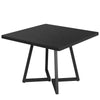 80cm Black Square Dining Table, Industrial Small Kitchen Table with Metal Base