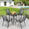 Stackable Garden Chairs Set of 4 Outdoor Patio Furniture Weather-Resistant Grey