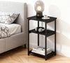 Sofa Side Table 3-Tier End Table Bedside Table with Metal Frame Nightstand