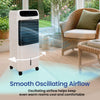 Portable Air Cooler Oscillating Fan Ice Cold Unit on Wheels Timer with Ice Packs