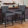 1/2X Linen Bar Stools High Counter Breakfast Chair Kitchen Pub Restaurant Wooden