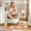Oversized Barrel Accent Chair Modern Chenille Armchair Round Chair Living Room