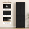 Modern Kitchen Cupboard Storage Cabinet with 6 Shelves, Black
