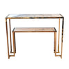 2 Tier Sintered Stone Console Table w/ Gold Frame Hallway Living Room Furniture