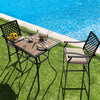 Bar Height Outdoor Bistro Set 3 Pieces Patio Bar Set W/ 2 Upholstered Bar Stools