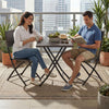 3 Piece Rattan Bistro Dining Set Outdoor Garden Balcony Folding Table Chair