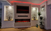 NEW 2025 3D 3 Sided No Border Glass UHD Media Wall Electric Fire 50 60 71 80 "
