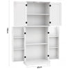 Kitchen Pantry Cupboard Freestanding Tall Storage Cabinet With 6 Door Shelves Om