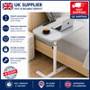 Overbed Table Adjustable Over Hospital Bed Tray with Wheels for Home Use