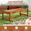 2 Pcs Outdoor Solid Hardwood Dining Bench with Teak Oil Finish