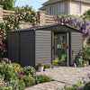 10x6FT Garden Shed Metal Apex Roof Outdoor Storage XL House With Free Foundation