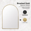 Arched Bathroom Mirror Cabinet Wall Mounted with Storage Modern Mirror Cupboard