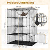4-Tier Large Cat Cage 143cm Indoor Enclosure With Hammock