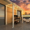 Aluminium Lean-To Gazebo, Wall-Mounted Hardtop Roof Pergola for Garden & Patio