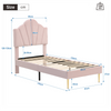 3ft Single Bed Frame Upholstered Platform Bed with Headboard Velvet Fabric