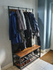 Large Rustic Coat Rack With Seat Entryway Shoe Rack Hall Tree Shoe Bench Shelves