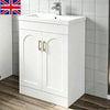 Freestanding Vanity Unit Basin Sink Bathroom Storage Cabinet Gloss White 600mm