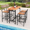 5-Piece Industrial Bar Table Set, Breakfast Tables with 4 bar chairs
