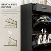 Slim Shoe Cabinet with 2 Flip Drawers for 12 Pairs of Shoes Black