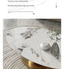 Modernique Avorio Oval Coffee Table with Sintere Stone Marble Effect Top, Metal