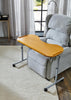 Curved Over Bed & Chair Table Adjustable Height & Width with Lockable Castors
