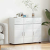 Sideboard with Door FLORIN High Gloss White 88.5 x 30.5 x 73 cm