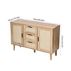 Rattan Sideboard Cabinet Buffet Cupboard Storage Furniture W/ 3 Drawers 2 Doors