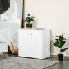 Storage Cabinet w/ Shelves and Door Wooden Sideboard Freestanding Cupboard