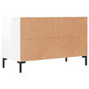 TV Cabinet in High Gloss White Engineered Wood with Legs, Spacious E9I2