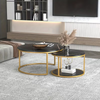 Nesting Coffee Tables Set of 2 Round Stacking Sofa Side Tables for Living RoomTM
