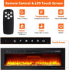 72 inch Electric Fireplace Wall Mounted Recessed Heater Flame Effect 220V/1800W