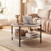 2-Tier Industrial Accent Table with Open Storage Shelf