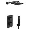 Concealed Thermostatic Shower Mixer Square Black Bathroom Twin Head Valve Set