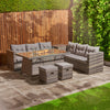 Rattan Garden Furniture With Fire Pit Table 8 Seater Outdoor Furniture Set