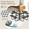Heavy Duty Square Picnic Table & Bench Garden 116cm Coated Steel Table