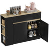 Sideboard, Storage Cabinet with 2 Doors and Adjustable Shelf, Black