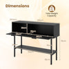 Freestanding Sofa Table with Flip Doors & Open Storage Shelf