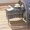 Rattan Sun Lounger Set Wicker Recliner Bed Side Table Garden Furniture Cushion
